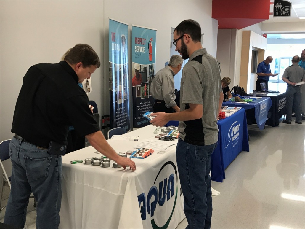 student at career fair